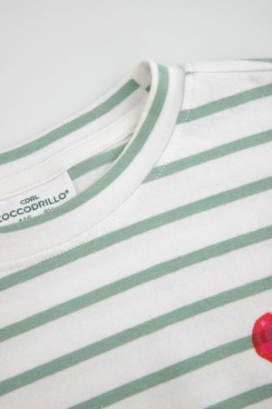 COCCODRILLO pikkade varrukatega t-särk, valged, cm 
