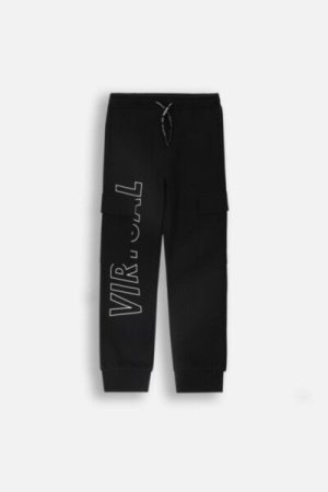 COCCODRILLO joggers WORLD OF PIXEL BOY JUNIOR, mustad, ZC4120101WBJ-021-164, 164 cm 