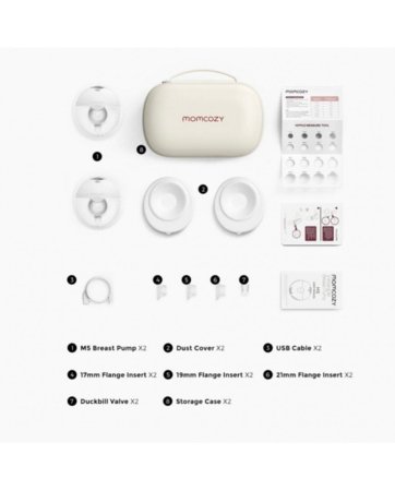 MOMCOZY kahekordne kantav rinnapump M5, valge 