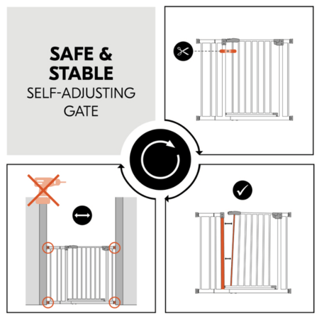 HAUCK turvavärav CLEAR STEP AUTOCLOSE 2 SET +21 cm., White, 597507 