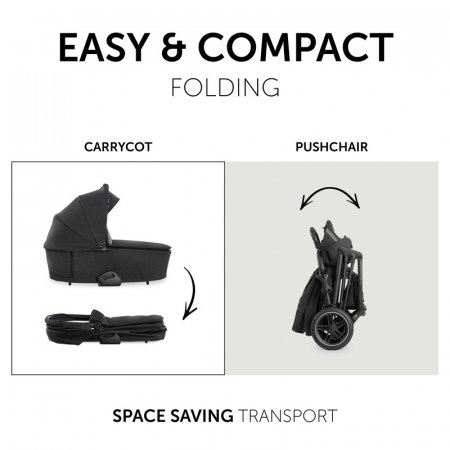 HAUCK jalutuskäru VISION X SET 2in1, Melange Black, 165232 165232