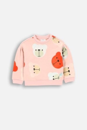 COCCODRILLO sweatshirt CUTE GIRL NEWBORN, powder pink, ZC4132602CGN-033-086, 86 cm 