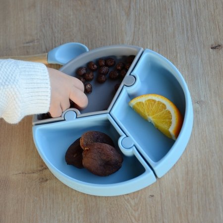 MINIKOIOI iminapa ning sektoritega taldrik PUZZLE, Mineral Blue/Powder Grey, 101390003 