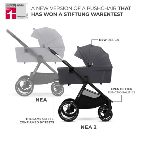 KINDERKRAFT universaalne käru 2IN1 NEA 2.0, deep grey, KSNEA002DGR2000 