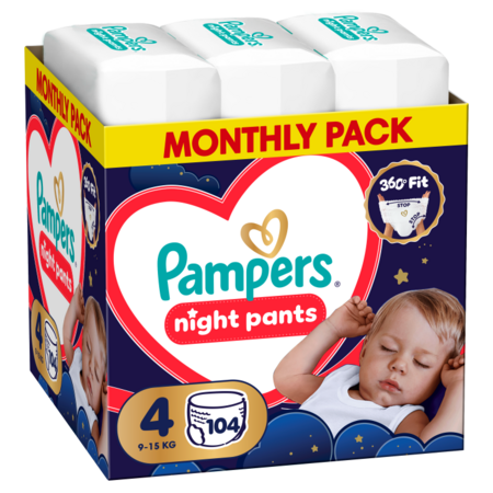 PAMPERS püksmähkmed Pants Night Monthly Pack, 4 suurus, 9-15kg, 114 vnt., 80895141 
