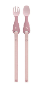 BIBADO Handi põllele kinnitatavad söögiriistad, 2 tk, blush, BIB224R 