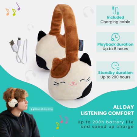 SQUISHMALLOWS pehmed Bluetooth-kõrvaklapid Cam, HMSQMBT-CAM 