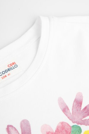 COCCODRILLO lühikeste varrukatega t-särk EVERYDAY GIRL C, valged, WC4143208VGC-001 