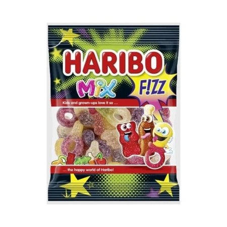 HARIBO kummikommid MIX FIZZ, puuviljane maitse, 100 g., HARI3157 