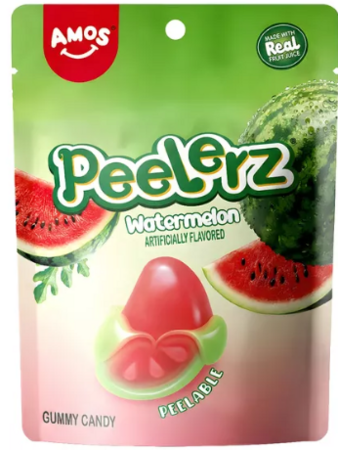 AMOS kummikommid PEELERZ, Arbuus, 65 g, MIX1939 