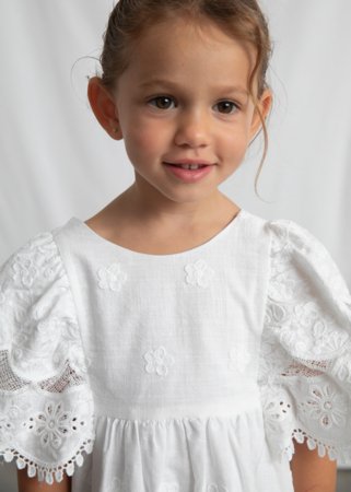 MAYORAL lühikeste varrukatega kleit, white, 3.923-81, 92  cm 