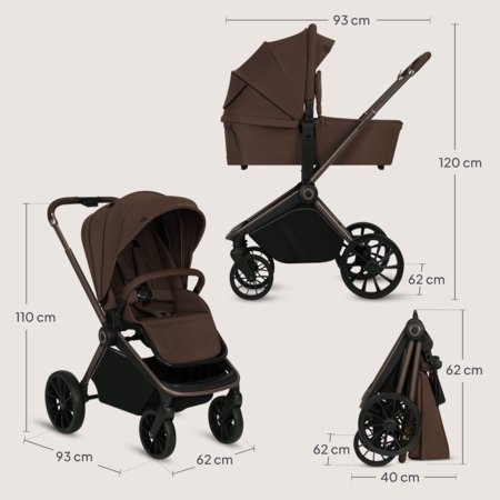 LIONELO universaalne käru MIKA PLUS 3IN1, Mocha mousse 
