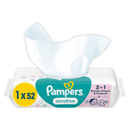 PAMPERS niisked salvrätikud SENSITIVE, 52 tk. 
