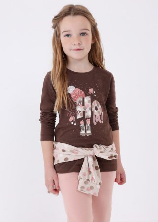 MAYORAL pikkade varrukatega t-särk 6M, chocolate, 4015-57 