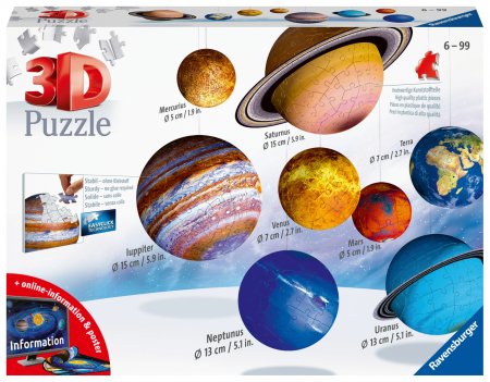 RAVENSBURGER 3D pusled Päikesesüsteem, 522tk, 11668 11668