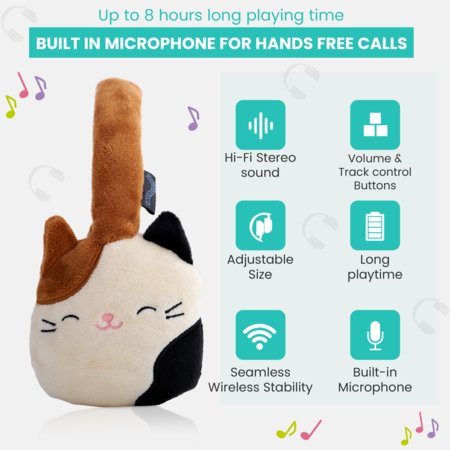SQUISHMALLOWS pehmed Bluetooth-kõrvaklapid Cam, HMSQMBT-CAM 