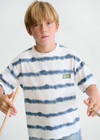 MAYORAL lühikeste varrukatega t-särk, cream-blue, 6.039-43, 128  cm 