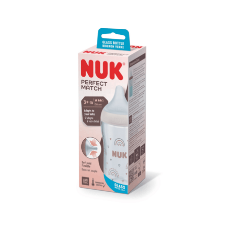 NUK pudel silikoonist lutiga PERFECT MATCH, Rainbow, M, 260 ml, SD101 