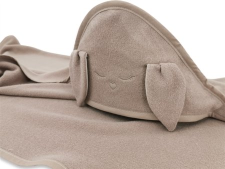 MIMINU kapuutsiga rätik BUNNY, 100x100 cm., Mokka 