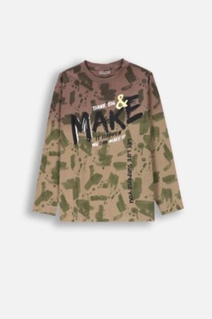 COCCODRILLO t-shirt EVERYDAY BOY A, khaki, ZC4143102VBA-027-152, 152 cm 
