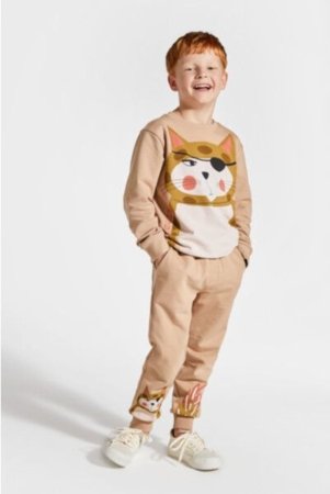 COCCODRILLO sweatshirt LICENCE BOY KOCIA SZAJKA, pruun, ZC4132101LBK-018-134, 134 cm 