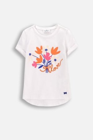 COCCODRILLO lühikeste varrukatega särk FLOWER PARADISE GIRL KIDS, valge, WC5143201FGK-001-122, 122 cm 