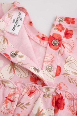 COCCODRILLO pikkade varrukatega kleit NOSTALGIC MEADOW GIRL NEWBORN, roosa, WC5129601NGN-007-086, 86 cm 