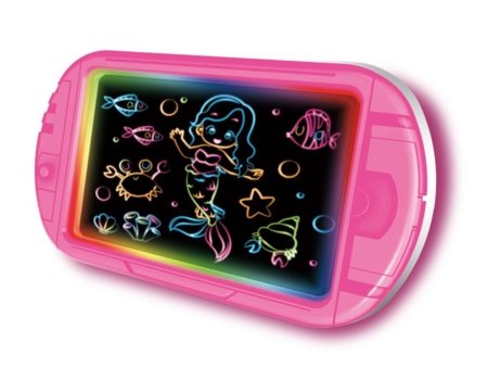 Joonistamis- ja kirjutamistahvel värvilise valgusega, roosa, 2410K0087 