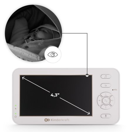 KINDERKRAFT video beebimonitor NITEEYE TRAVEL, White, KENITR00WHT0000 