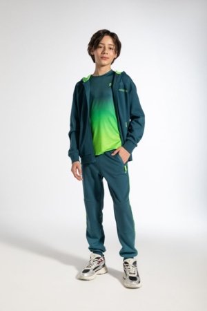 COCCODRILLO hooded pullover with zipper, green, size 