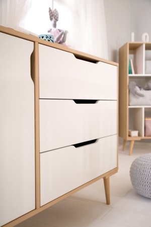 LITTLE SKY by KLUPŚ komood SOFIE, Beech/White 