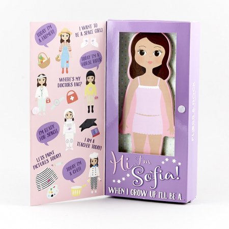 FLOSS AND ROCK Puidust magnetiline Dress Up nukk Sofia, 36P2685 36P2685