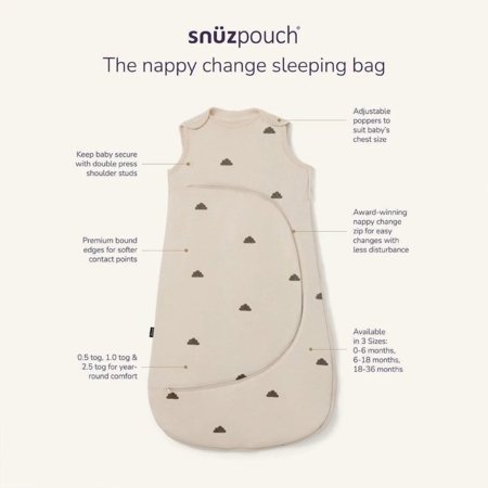 SNUZPOUCH magamiskott, 0-6 k., 1.0 TOG, Cashmere Cross, SW008AE 