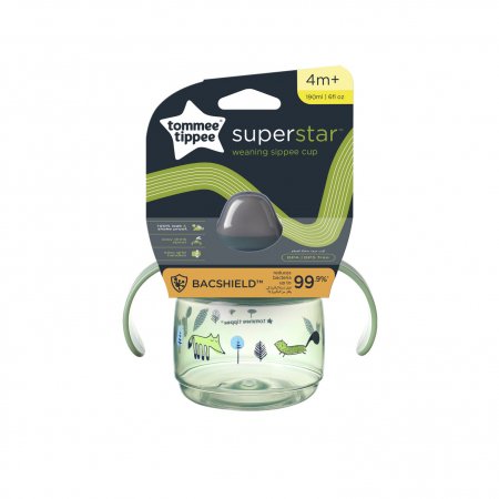 TOMMEE TIPPEE võõrutamise lutipudel poistele WEANING SIPPEE, 4m+, 190ml, green, 447826 447826