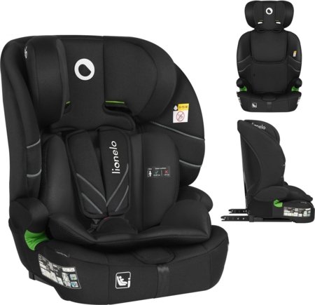 LIONELO turvatool LEVI FIX I-SIZE, Black carbon, 76-150 cm. 