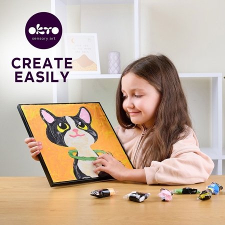 OKTO värvimine savikunstiga numbrite järgi Cat, 29x29 cm, ETC20036 