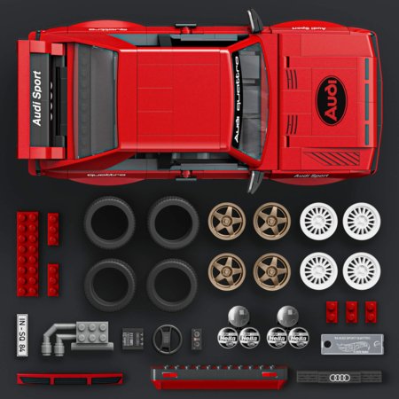 MATTEL BRICK SHOP HOT WHEELS Audi Sport Quattro 84 ehituskomplekt, JLK39 