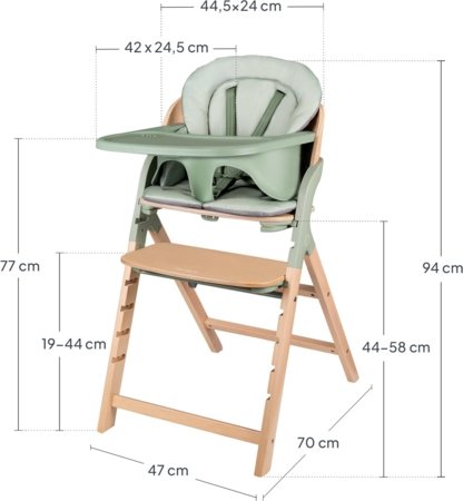 LIONELO söögitool MEGAN, Green wood 