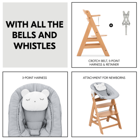 HAUCK söötmistool ALPHA NEWBORN SET PRIE, Nature grey, 661505 