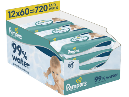 PAMPERS niisked salvrätikud Wipes Aqua, 12x60 tk., 80871787 