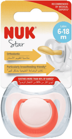 NUK lateks lutt STAR, 6-18 k., 1 tk., SU66 