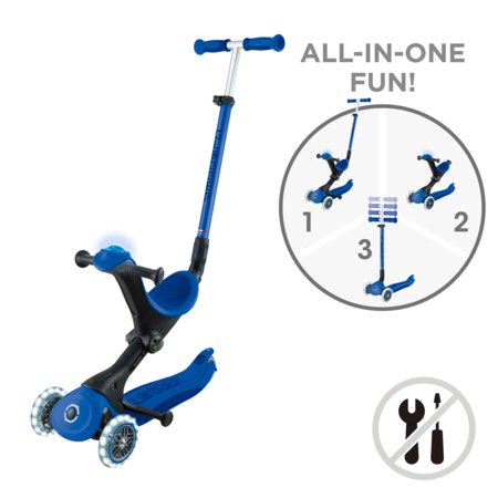 GLOBBER tõukeratas Go Up Deluxe Lights, tumesinine, 748-600 