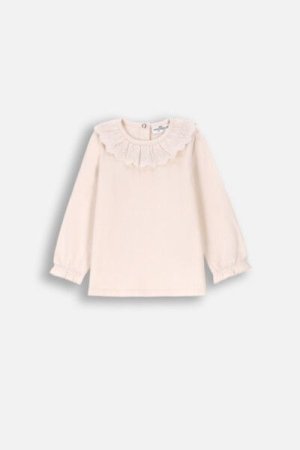 COCCODRILLO t-shirt FLOWERS GIRL NEWBORN, ecru, ZC4143101FGN-003-086, 86 cm 