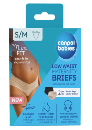 CANPOL BABIES madala vöökohaga raseduspüksid MUM FIT, S/M suurus, 2 tk., 78/018 