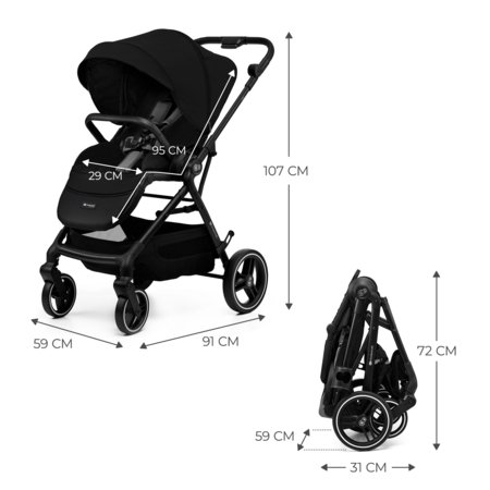 KINDERKRAFT sportkäru YOXI, pure black, KSYOXI00BLK0000 