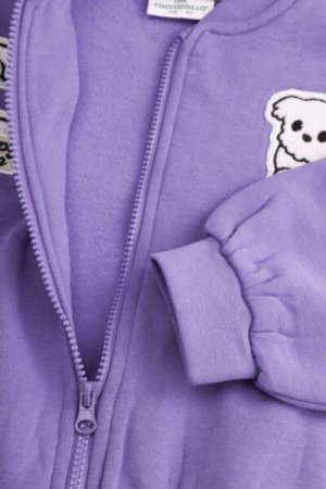 COCCODRILLO pullover with zipper ACADEMY GIRL KIDS, lilla, ZC4132201AGK-016-122, 122 cm 