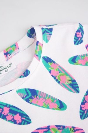 COCCODRILLO lühikeste varrukatega kleit, valge, WC6129202VGB-022-146, 146 suurus 