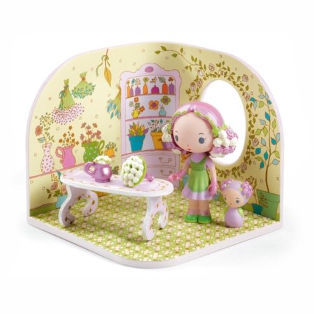 DJECO TINYLY mängukomplekt Rosalie figuur ja väike lillepood, DJ06954 