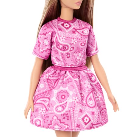 BARBIE FASHIONISTAS nukk roosas mustrilises kostüümis, JJN62 