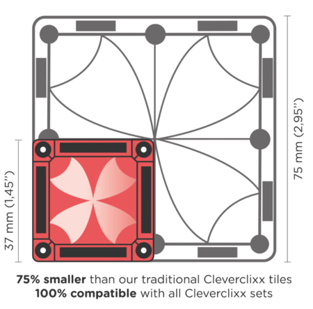 CLEVERCLIXX magnetkonstruktor Mini Tiles Pack Intense, 28 osa, CC-1026 